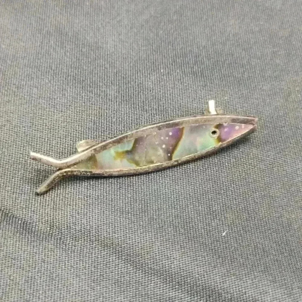 Sterling Silver Abalone Taxco Fish Pin